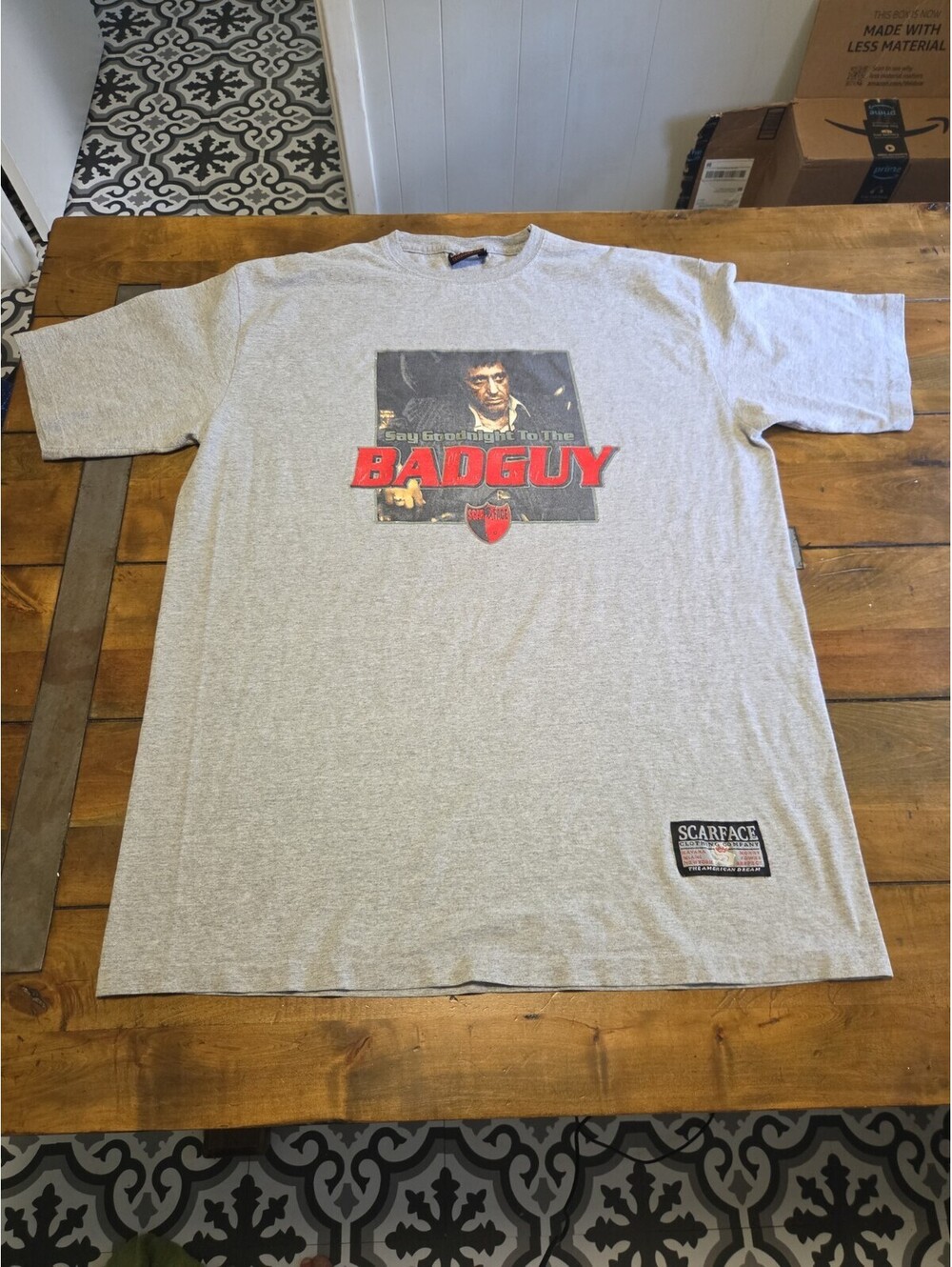 Vintage Scarface Clothing Company Shirt Made In USA 2X Say Goodnight Bad Guy Y2K